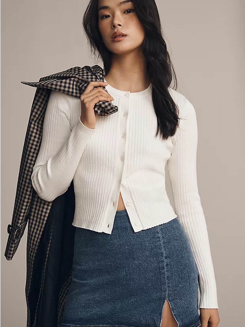 Reformation Joanie White Cardigan